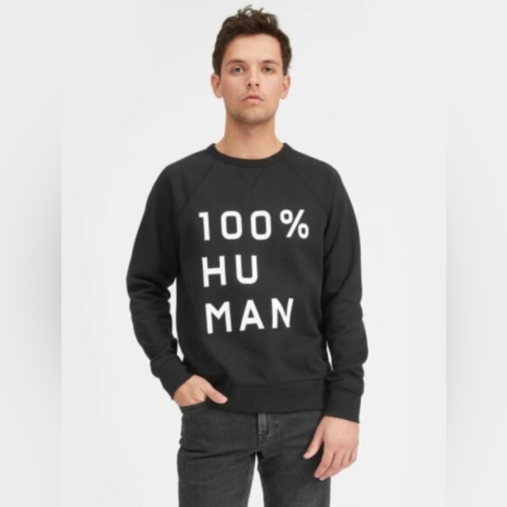 NEW Everlane 100% Human Pullover Crewneck Sweatshirt Black Unisex